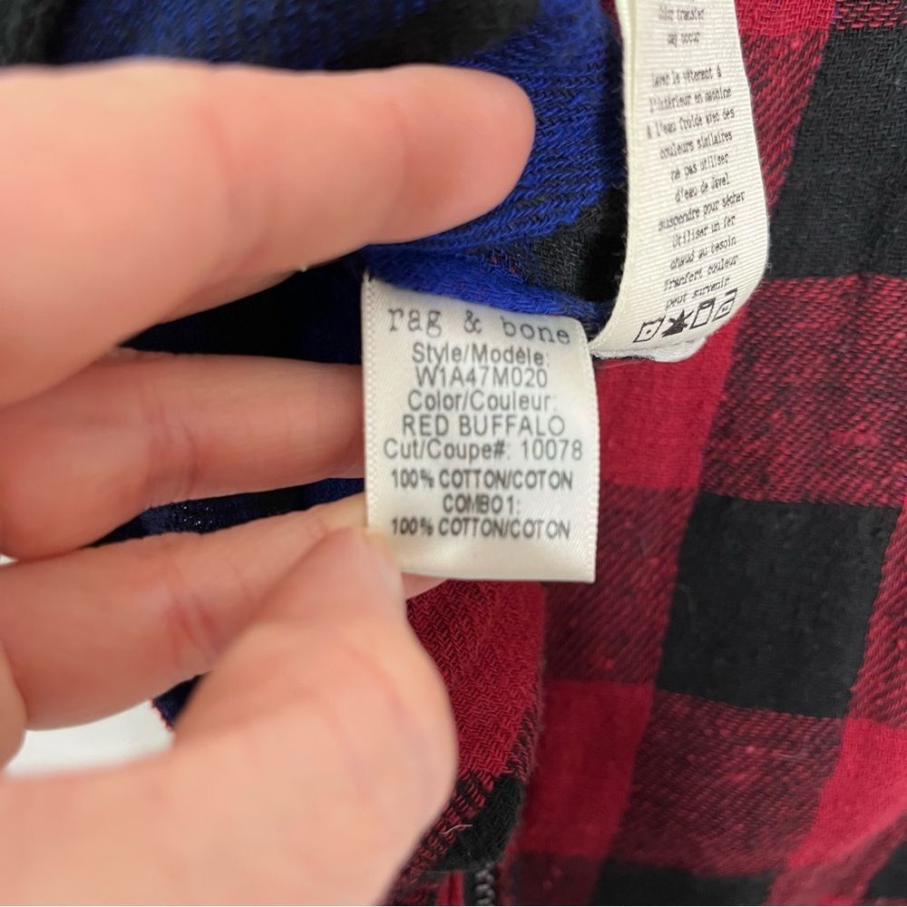 Rag & Bone Buffalo Check Reversible Crop Top S - image 4